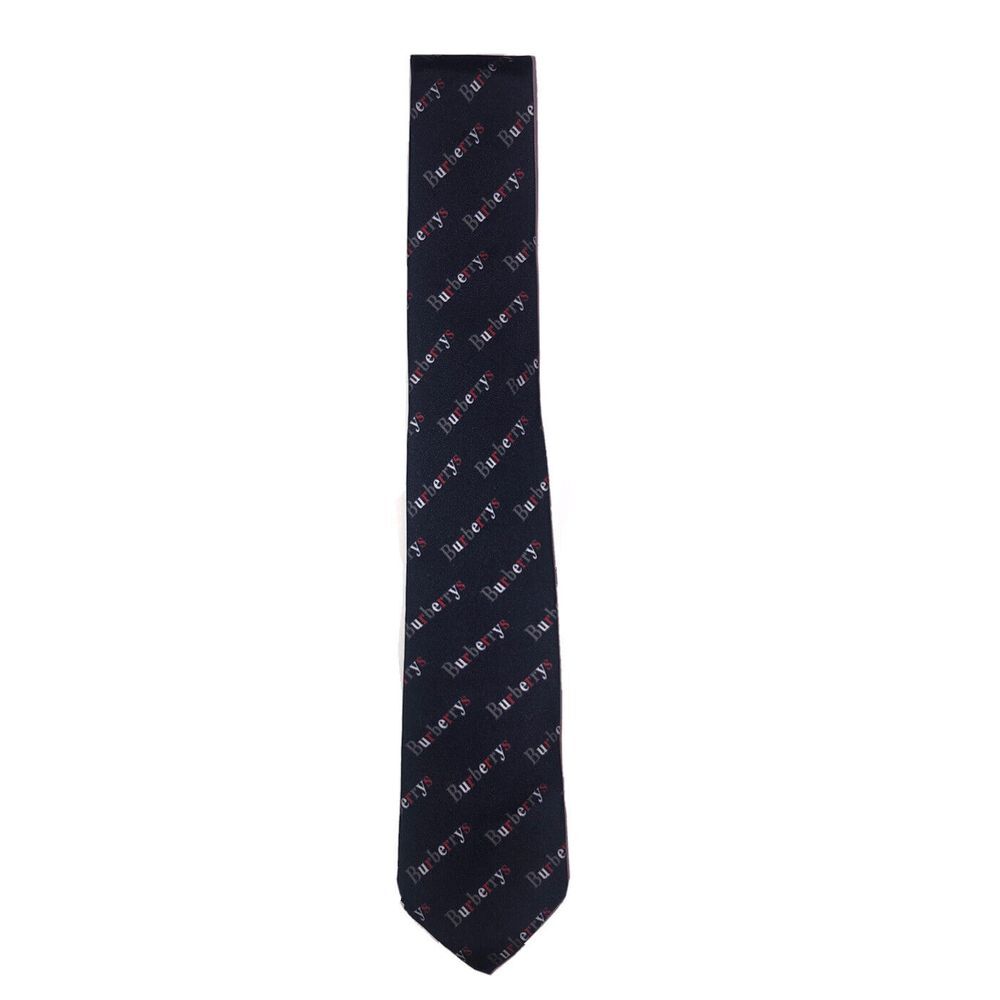 Burberry Tie Navy Archive Logo Print Manston Silk Made In Italy NEW - Picture 2 of 11